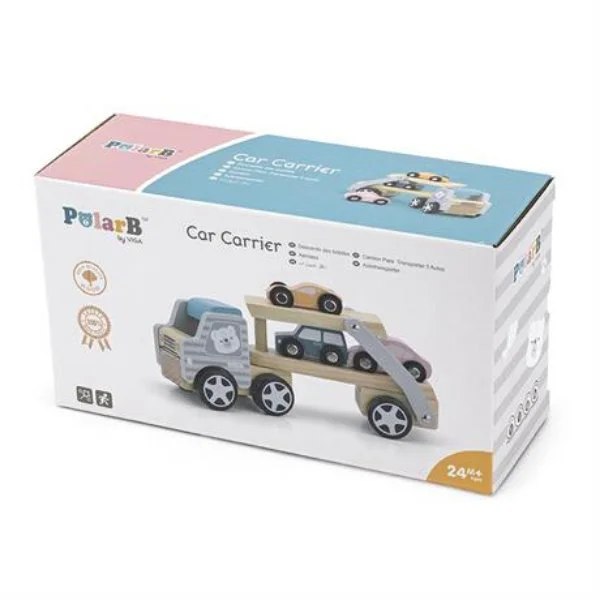 image for Set de joc din lemn Viga Toys Car Carrier foto