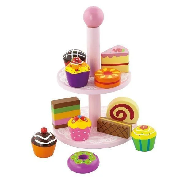 Set de joc din lemn Viga Toys Cupcake with Stand foto