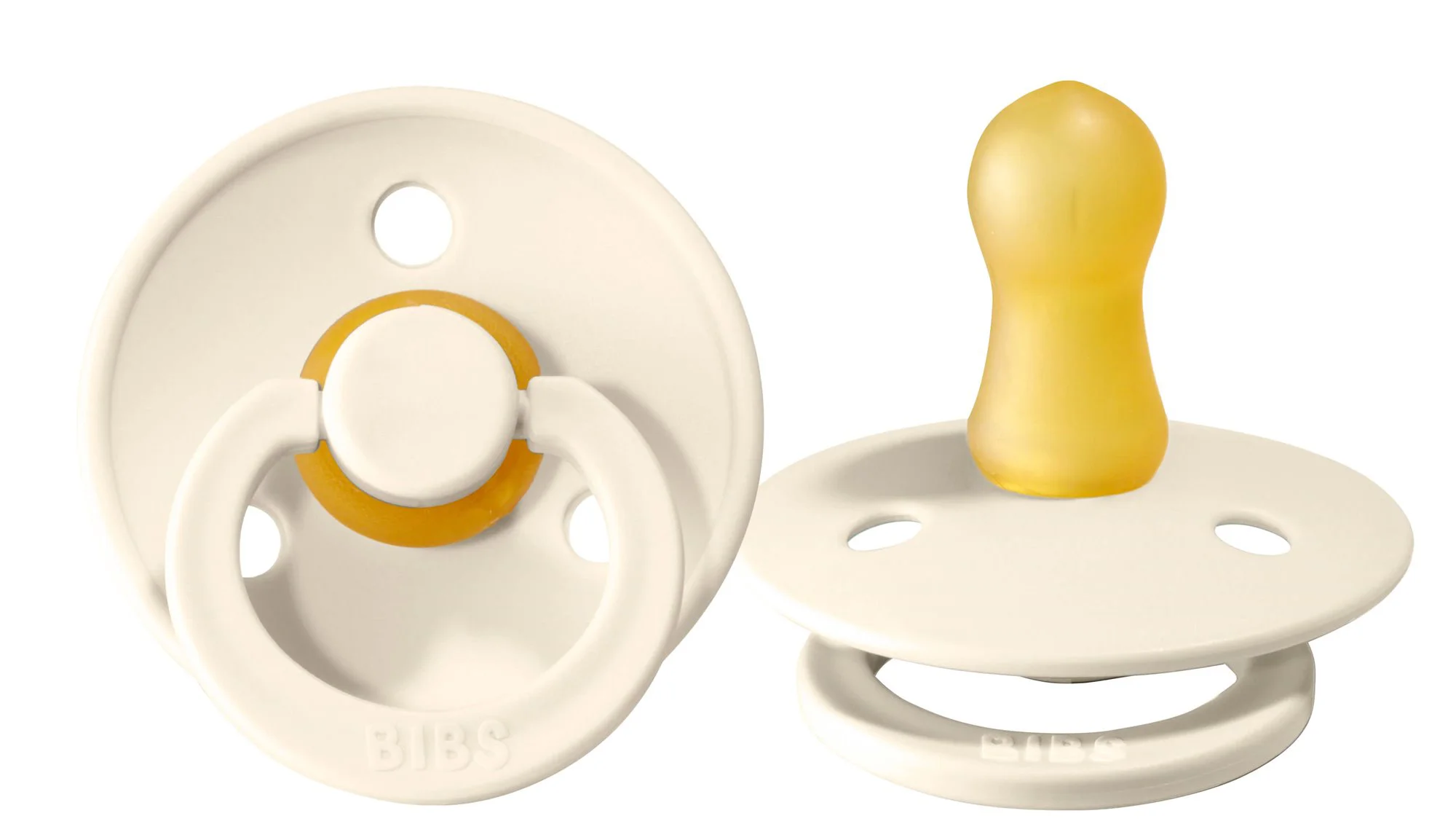 Suzeta rotunda BIBS Ivory din latex (0-6 luni) foto