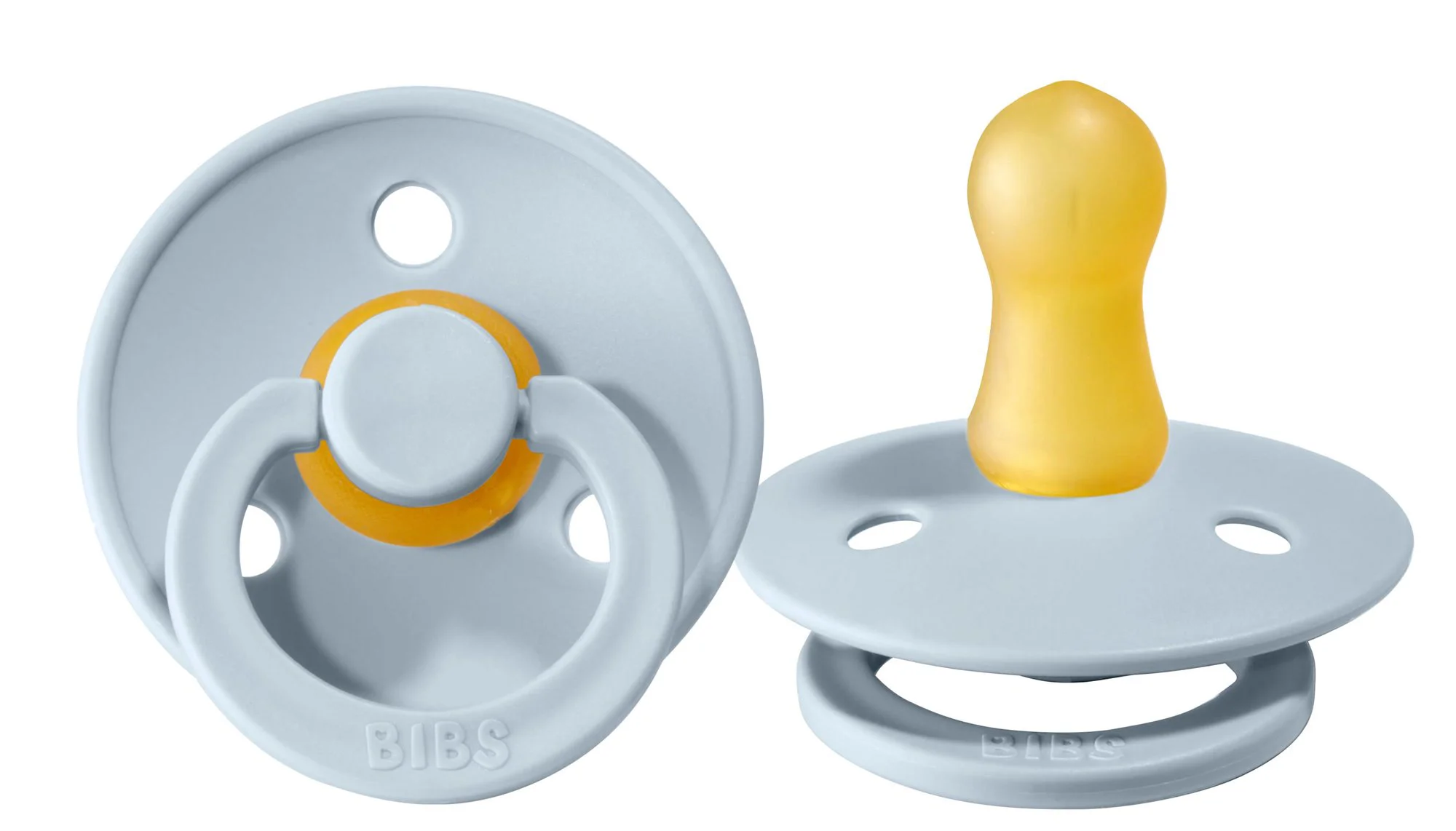 Suzeta rotunda BIBS Baby Blue din latex (0-6 luni) foto