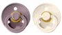 Set 2 suzete rotunde BIBS Ivory/Heather din latex (0-6 luni) foto