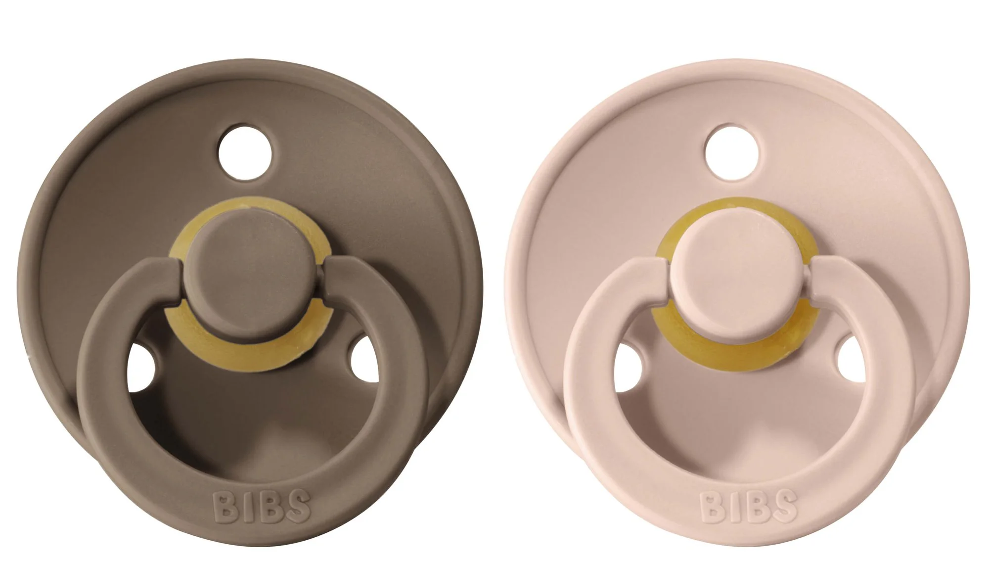 Set 2 suzete rotunde BIBS Dark Oak/Blush din latex (0-6 luni) foto