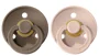 Set 2 suzete rotunde BIBS Dark Oak/Blush din latex (0-6 luni) foto
