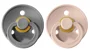 Set 2 suzete rotunde BIBS Smoke/Blush din latex (0-6 luni) foto