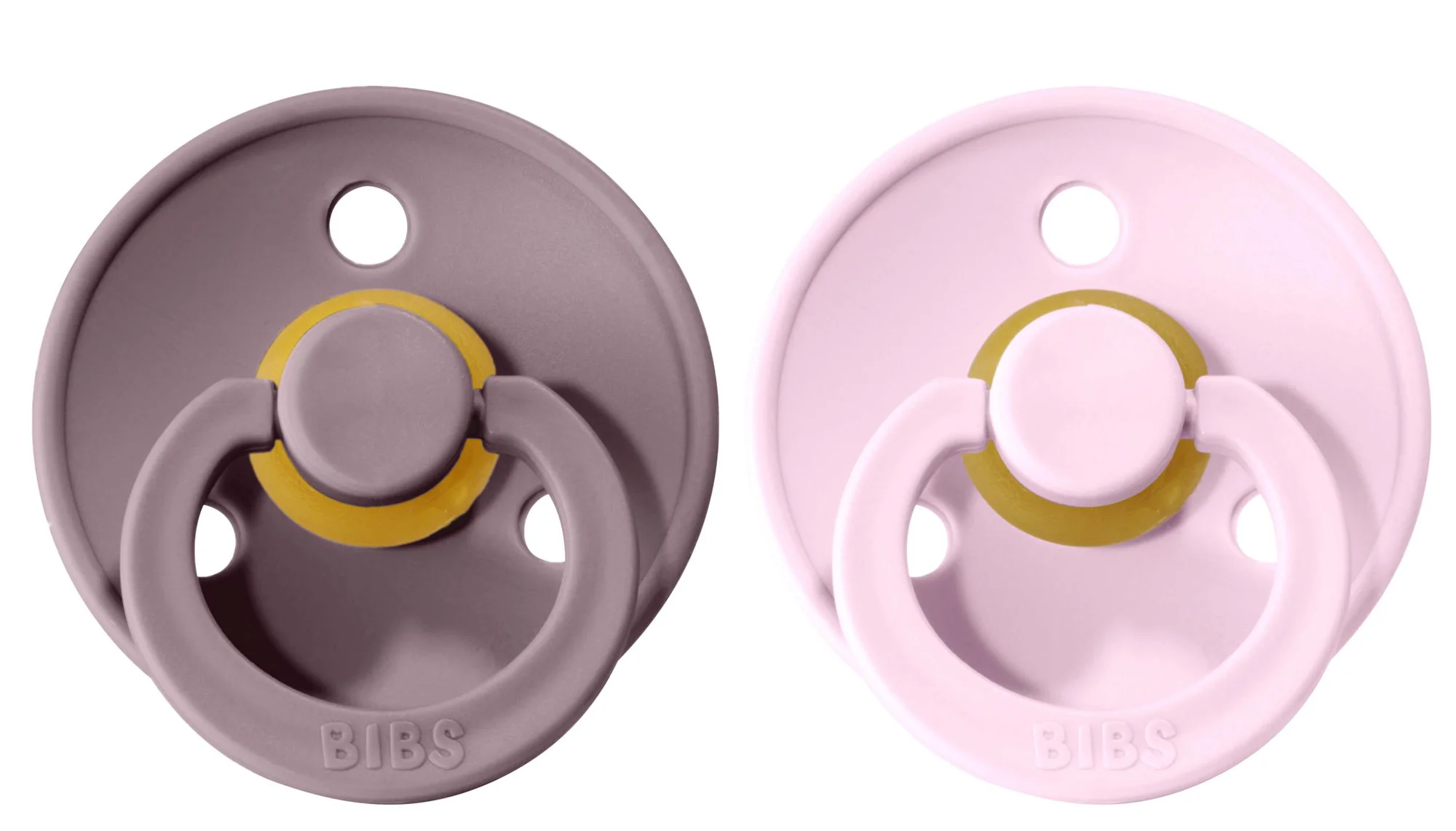 Set 2 suzete rotunde BIBS Heather/Baby Pink din latex (0-6 luni) foto