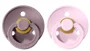 Set 2 suzete rotunde BIBS Heather/Baby Pink din latex (0-6 luni) foto