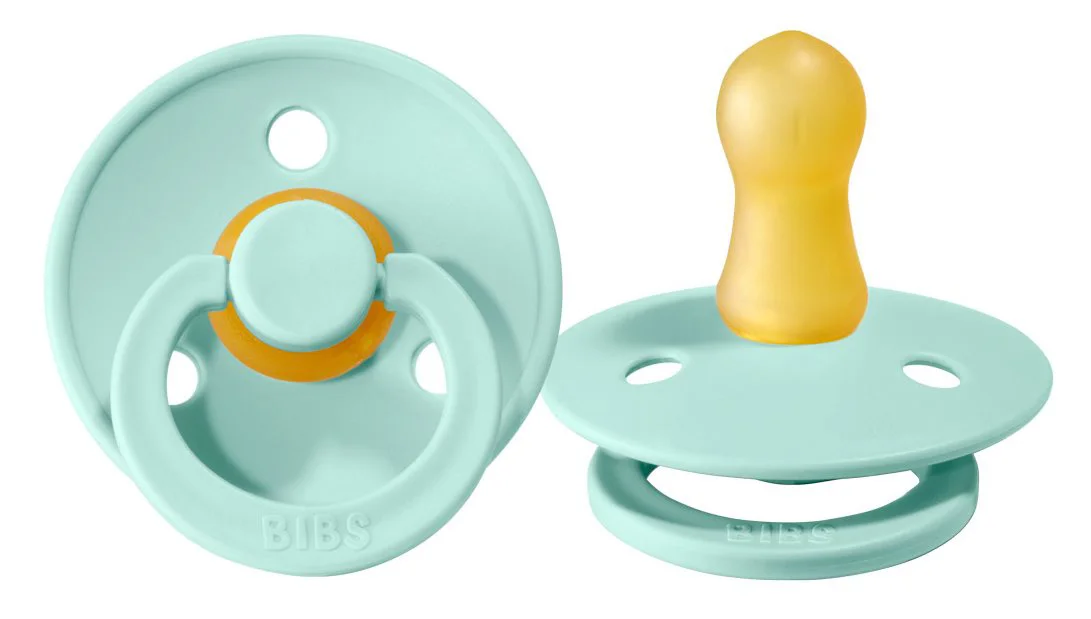 Suzeta rotunda BIBS Mint din latex (6-18 luni) foto
