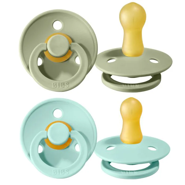 Set 2 suzete rotunde BIBS Sage/Mint din latex (6-18 luni) foto