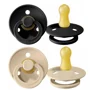 Set 2 suzete rotunde BIBS Black/Vanilla din latex (6-18 luni) foto