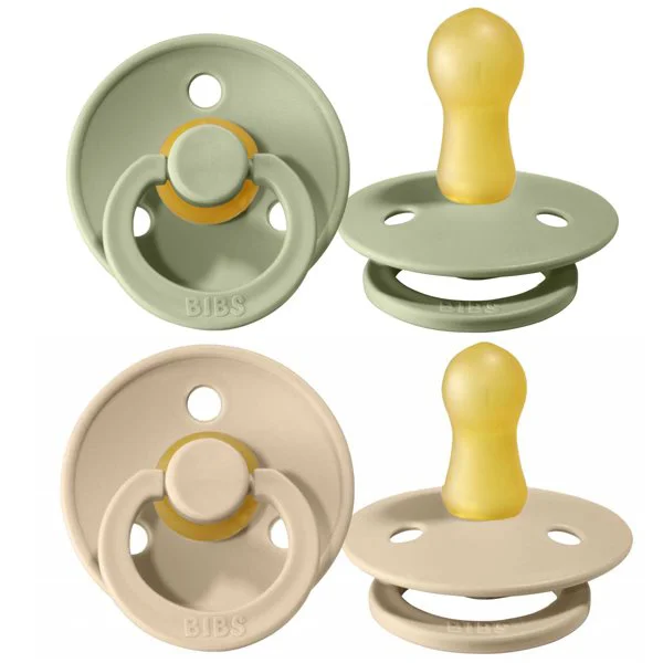 Set 2 suzete rotunde BIBS Sage/Vanilla din latex (6-18 luni) foto