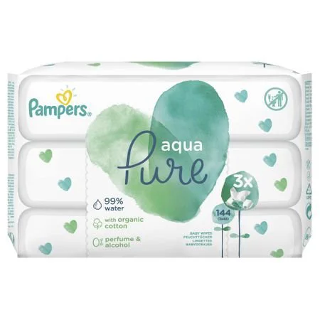 Влажные салфетки Pampers Aqua Pure, 3x48 шт.