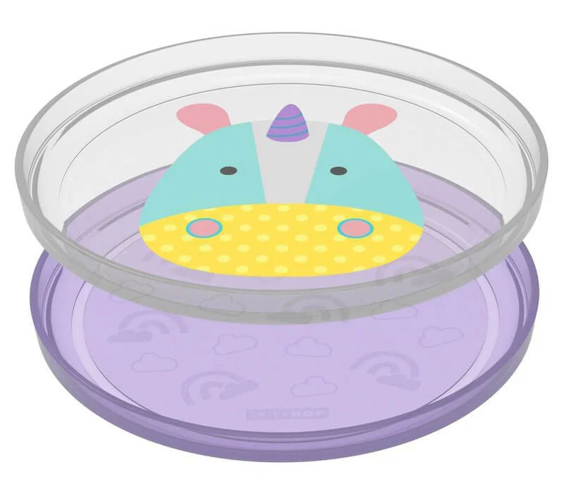 Set 2 farfurii anti-alunecare Skip Hop Zoo Unicorn foto