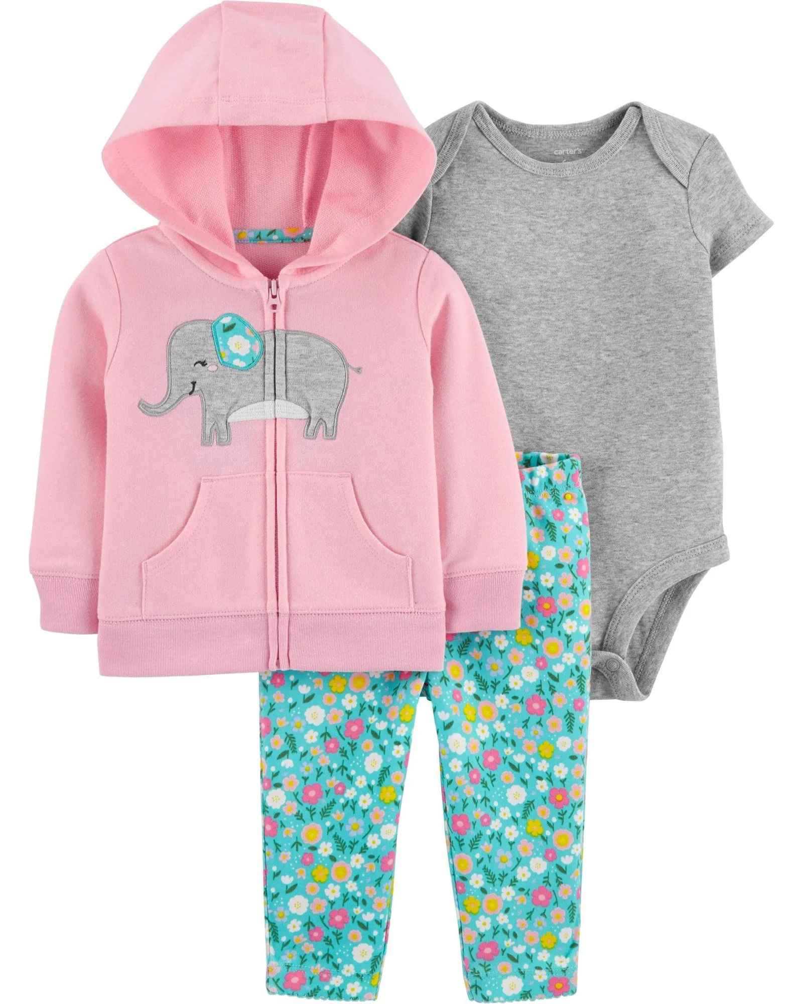 Carter's Set 3 piese Elefant - hanorac, body si pantaloni foto