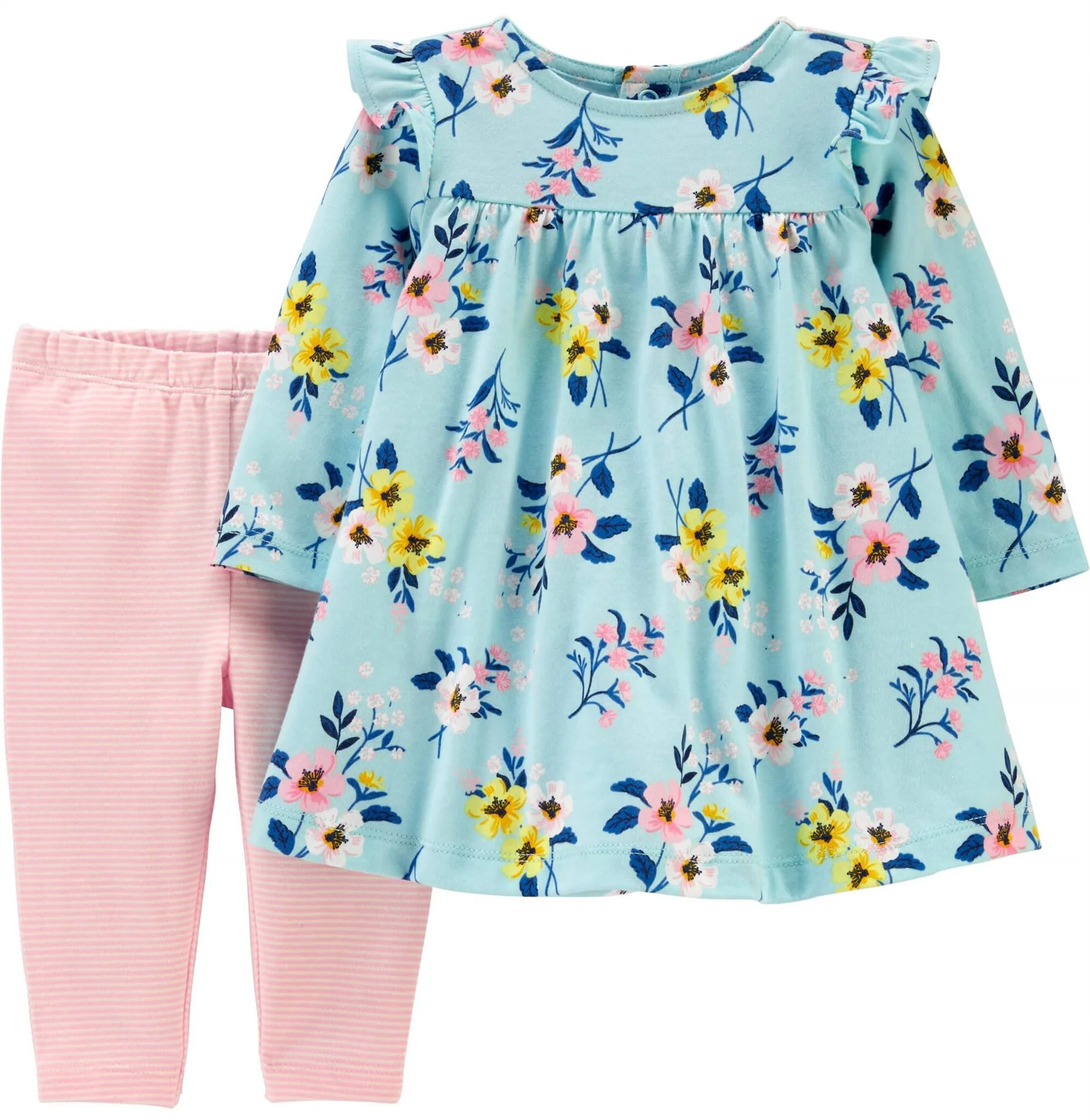 Carter's Set 2 piese Flori - rochie si colanti foto
