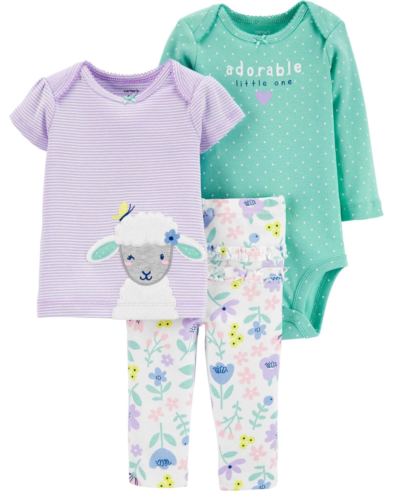 Carter's Set 3 piese Oita - body, tricou si pantaloni foto