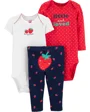 Carter's Set 3 piese Capsuni - 2 body si pantaloni foto