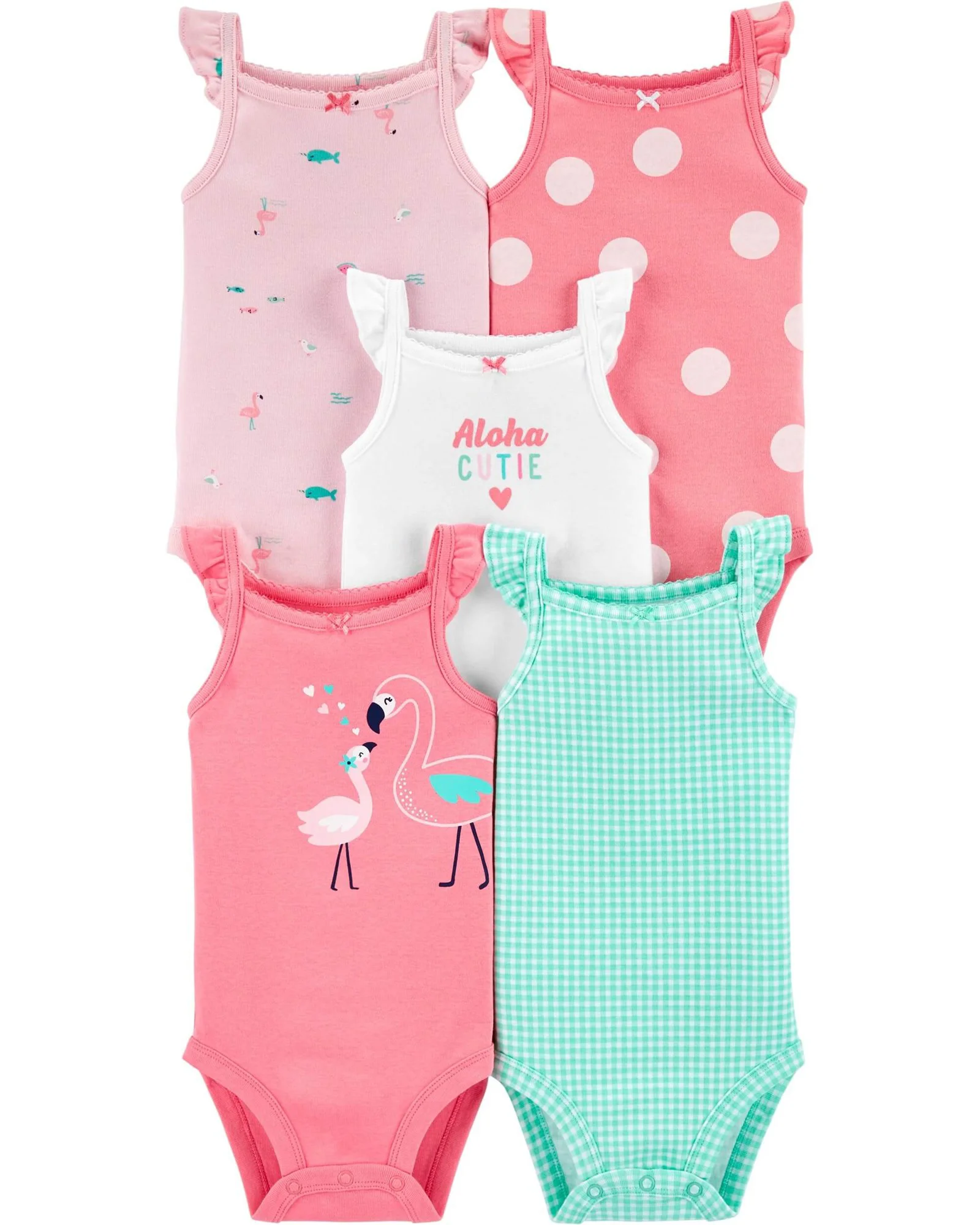 Carter's Set 5 piese - body Flamingo foto