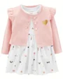 Carter's Set 2 piese Inimioare - cardigan si body tip rochie foto