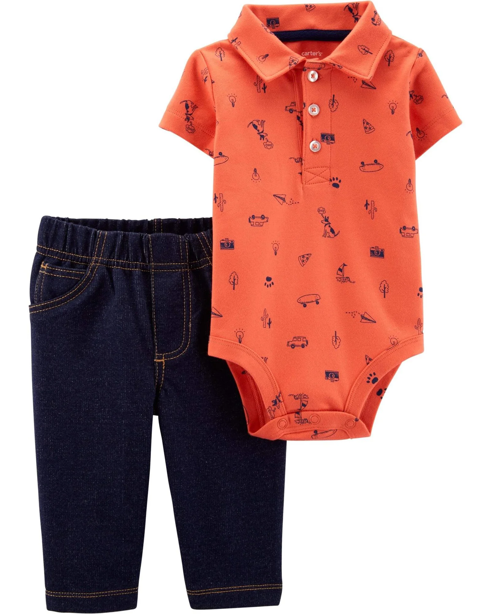 Carter's Set 2 piese Vacanta - body tip camasa si pantaloni foto
