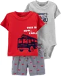 Carter's Set 3 piese Erou - body, tricou tip Polo si pantaloni scurti foto