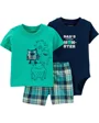 Carter's Set 3 piese Monstrulet - body, tricou si pantaloni scurti foto