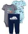 Carter's Set 3 piese Masini - 2 body-uri si pantaloni foto