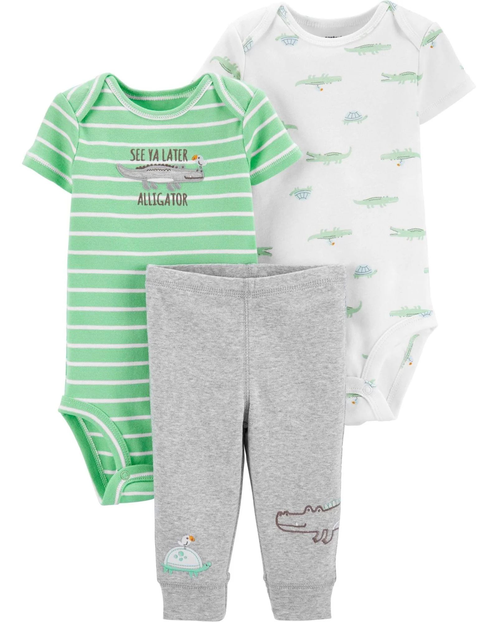 Carter's Set 3 piese Aligator - 2 body-uri si pantaloni foto