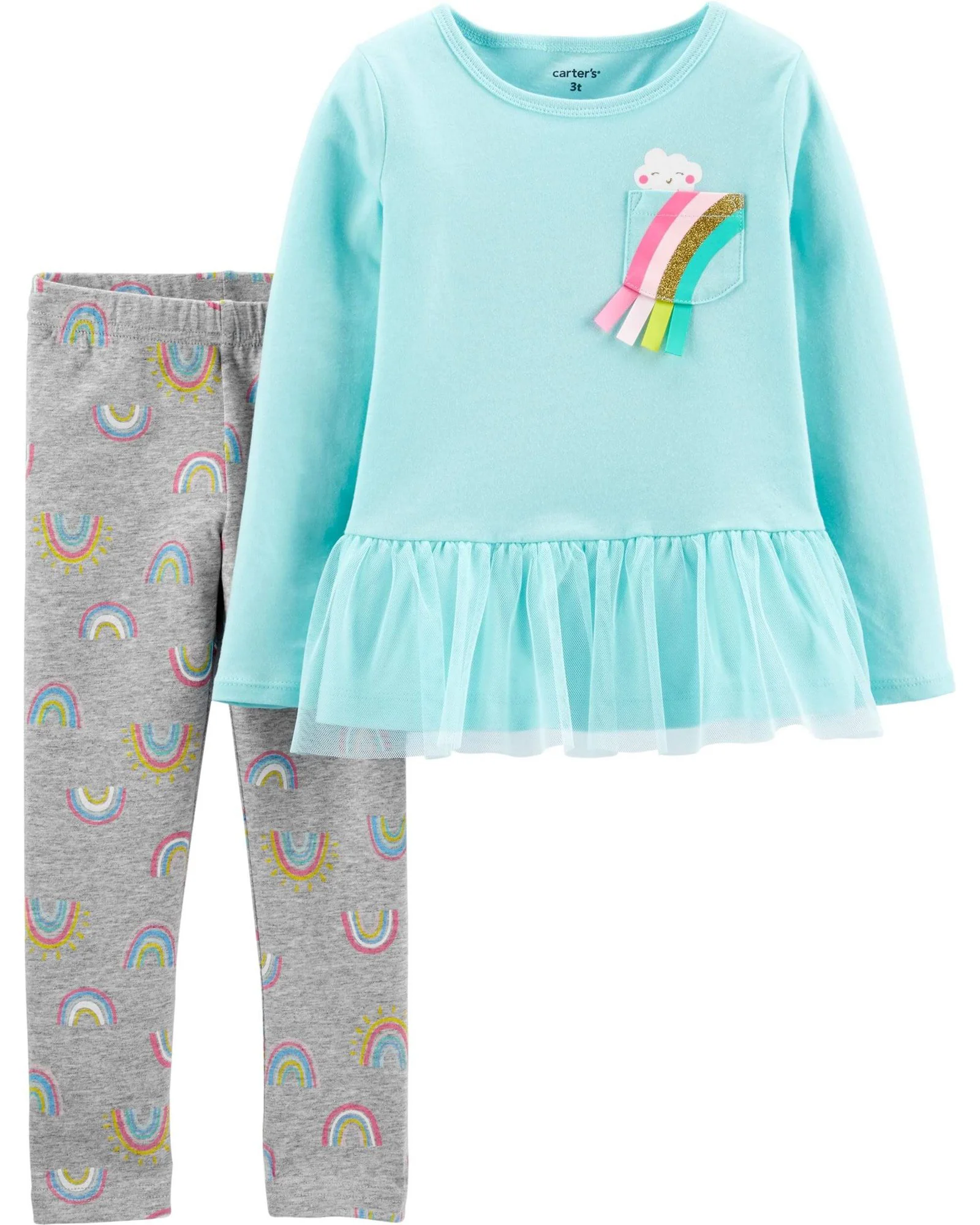 Carter's Set 2 piese Curcubeu - bluza si pantaloni foto