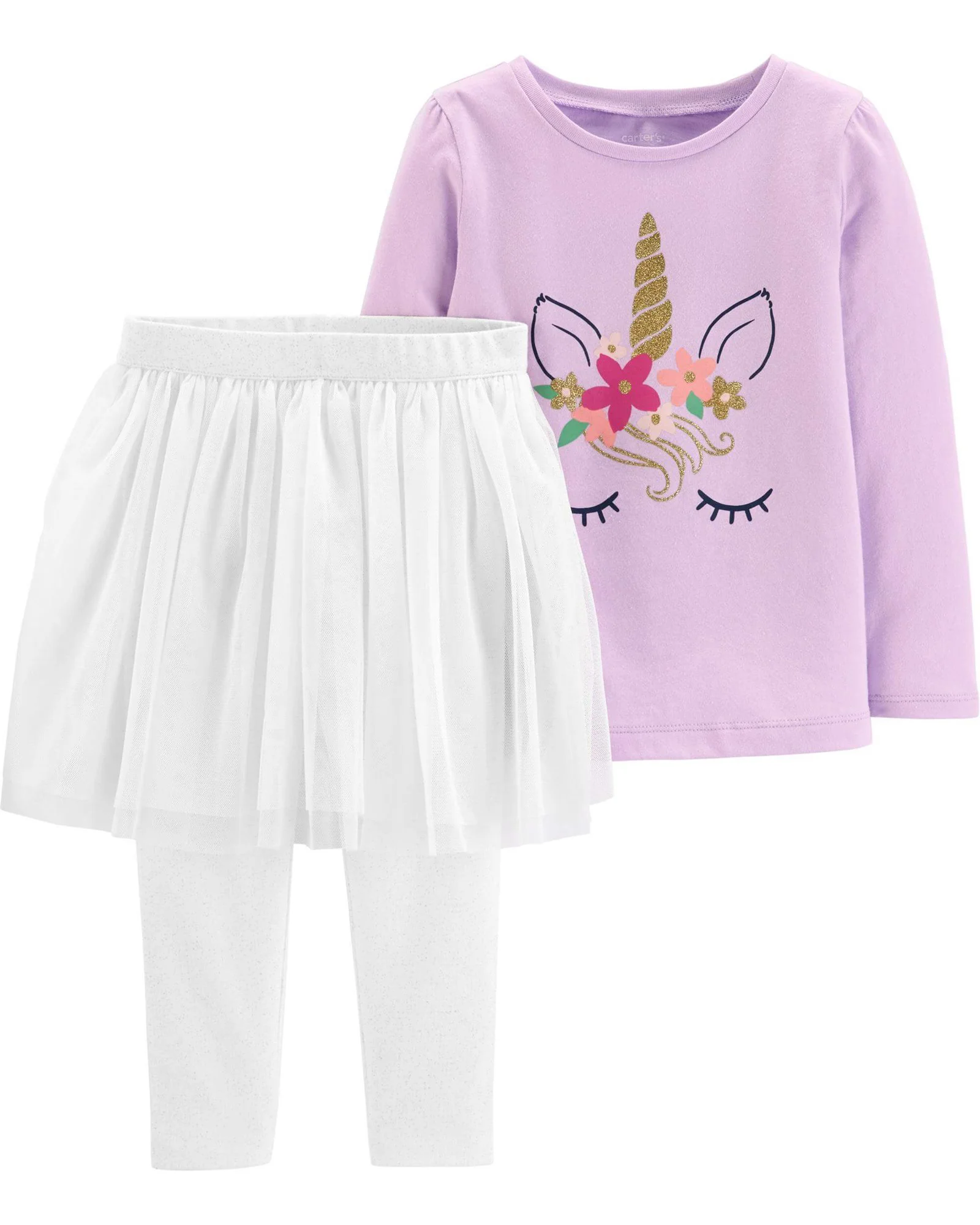 Carter's Set 2 piese Unicorn - top si pantaloni cu fustita tutu