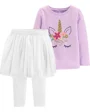 Carter's Set 2 piese Unicorn - top si pantaloni cu fustita tutu