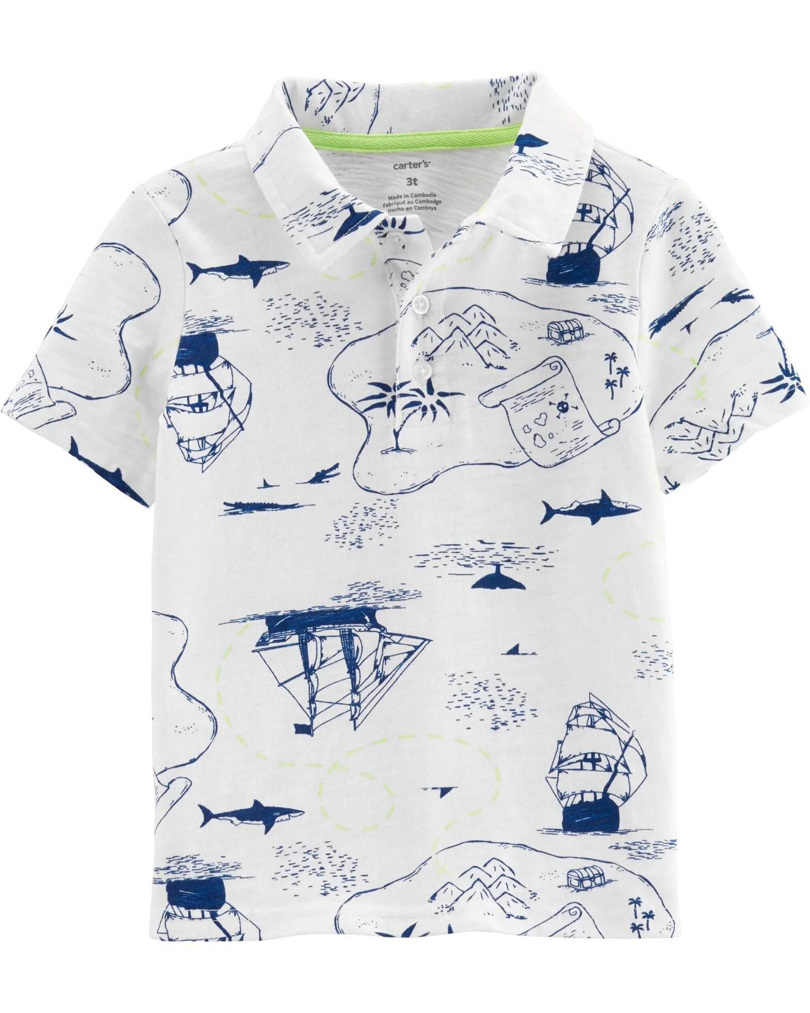 Carter's Tricou tip camasa cu pirati 100% bumbac foto