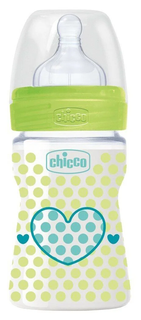 Бутылочка пластиковая Chicco Well Being с силиконовой соской, 150 мл