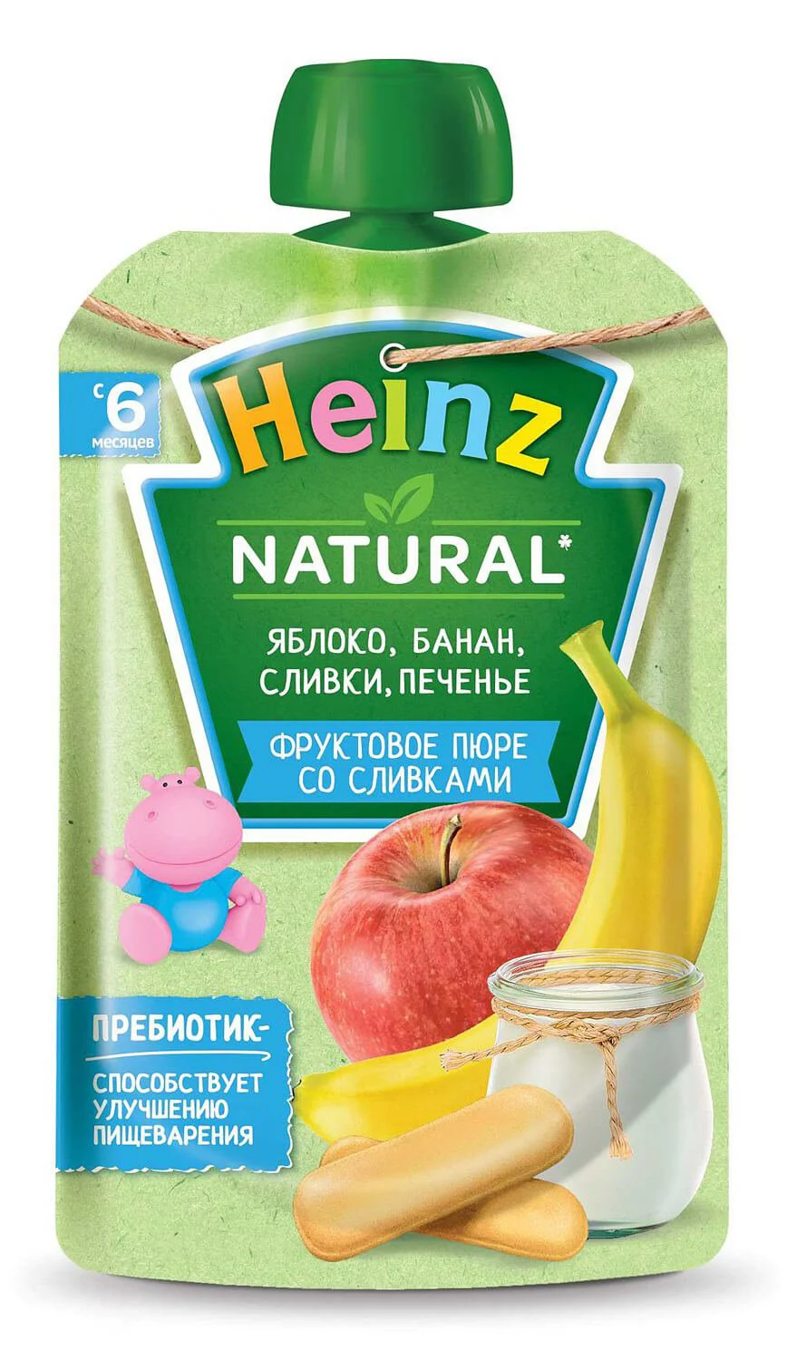 image for Piure Heinz de mere si banane cu frisca si biscuiti (6+ luni), 90 g foto