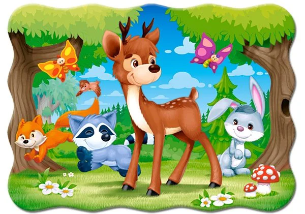 Puzzle Castorland A deer and friends, 30 MIDI piese foto