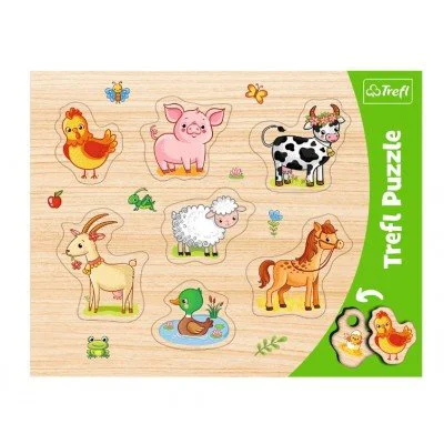 Puzzle Trefl "Frame Shaped Puzzles" Animals on the farm, 7 piese foto