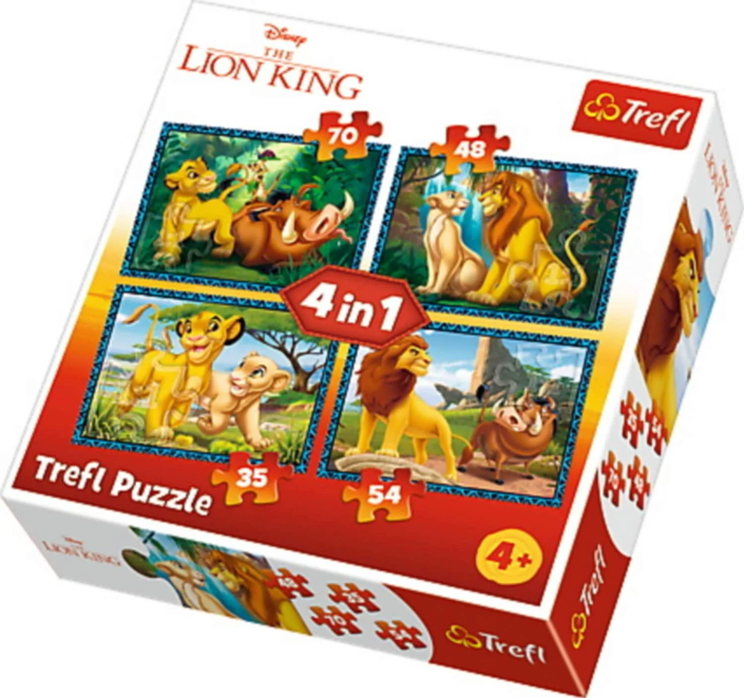 Puzzle Trefl Disney The Lion King and friends, 4 in 1 (35+48+54+70 piese) foto