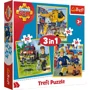 Puzzle Trefl 3 in 1 Pompierul Sam in actiune (20, 36, 50 piese)
