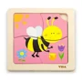 Puzzle din lemn Viga Toys Albina, 4 piese foto