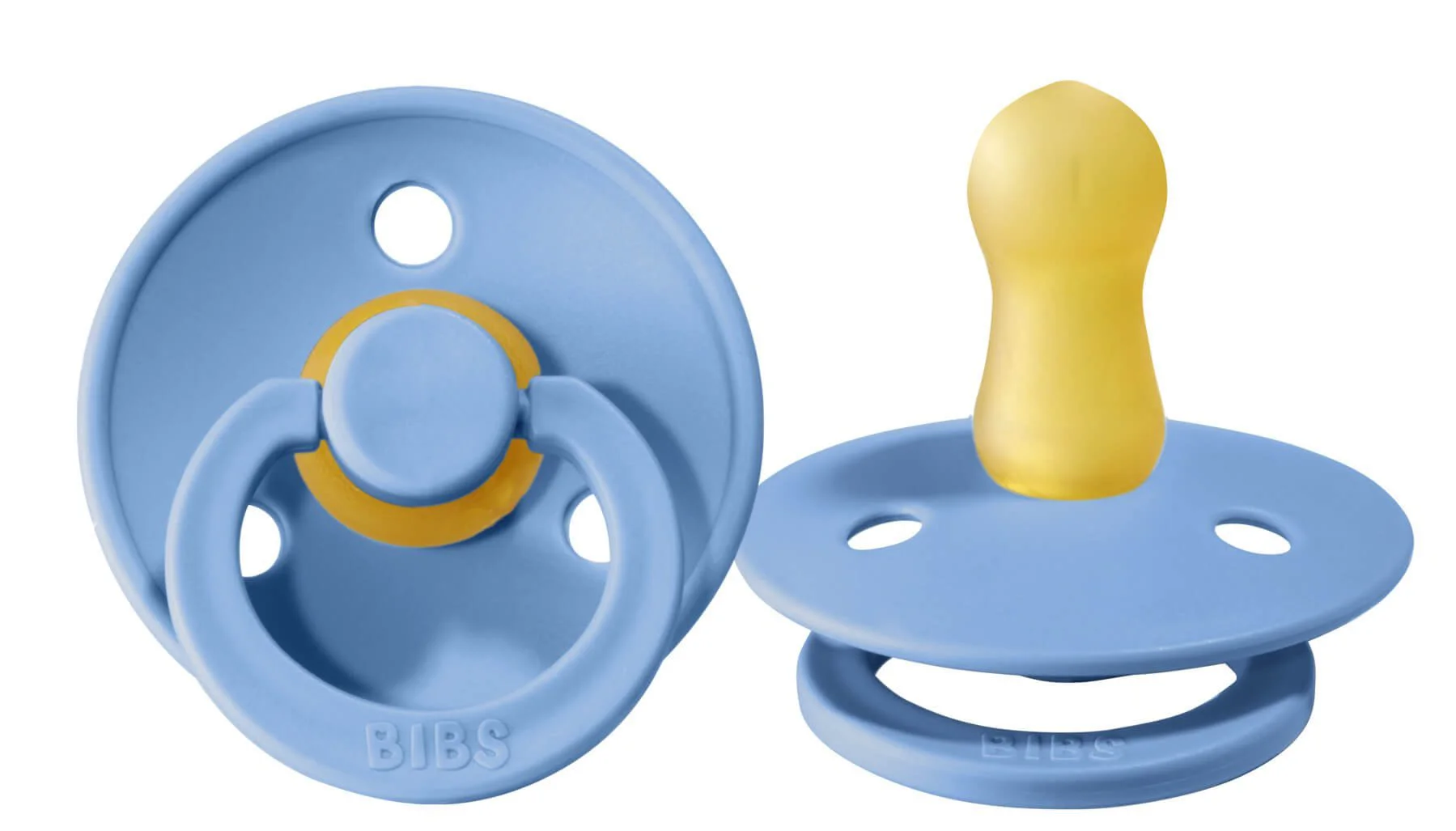 Suzeta rotunda BIBS Sky Blue din latex (6-18 luni) foto