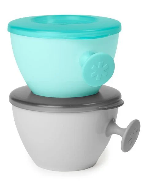 Set 2 boluri ergonomice Skip Hop Soft Gri + Turcoaz foto