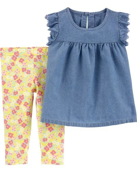 Carter's Set 2 piese Floral Bluzita si pantaloni foto