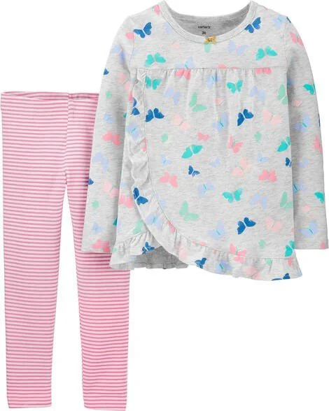 Carter's Set 2 piese Fluturasi - pantaloni si bluza foto