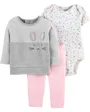 Carter's Set 3 piese Iepuras - body, bluza si pantaloni foto