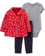 Carter's Set 3 piese Inimioare - pantaloni, body si cardigan foto