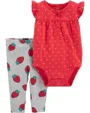 Carter's Set 2 piese Capsuni - body si pantaloni foto
