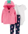 Carter's Set 3 piese Capsuni - hanorac, body si pantaloni foto
