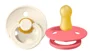 Set 2 suzete rotunde BIBS Ivory/Coral din latex (6-18 luni) foto