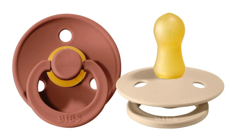 Set 2 suzete rotunde BIBS Woodchuck/Vanilla din latex (6-18 luni) foto