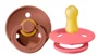 Set 2 suzete rotunde BIBS Woodchuck/Coral din latex (6-18 luni) foto