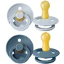 Set 2 suzete rotunde BIBS Petrol/Baby Blue din latex (6-18 luni) foto